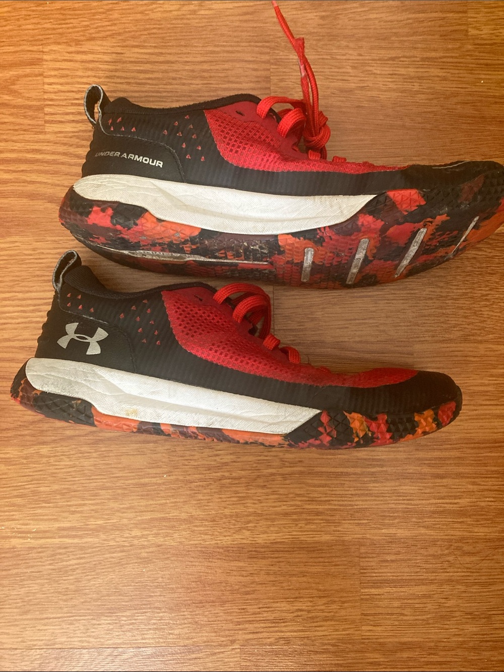 Under Armour Red and Black Athletic Sneakers